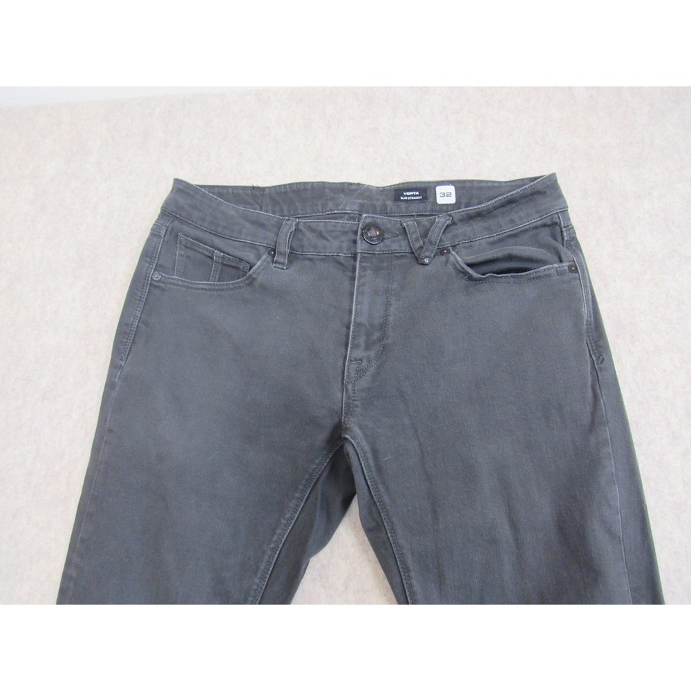 Volcom Vorta Slim Straight Pants Mens 32 Charcoal Gray Denim Skate Trousers